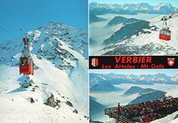 Verbier, carte avec 3 photos depuis les Attelas (#V079)