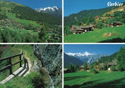 Verbier, carte avec 4 photos estivales (#V087)