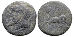 Numidie demi-unité de bronze - Massinissa (202 - 148 avant J.-C.)ou Micipsa (148-118 avant J-C)
