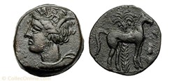 Carthage : Unité de bronze 400 à 350 avant J.-C.