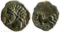 Numidie Unité de bronze - Massinissa (202 - 148 avant J.-C.)ou Micipsa (148-118 avant J-C)