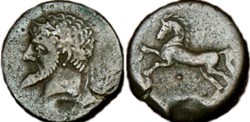 Numidie Unité de bronze - Massinissa (202 - 148 avant J.-C.)ou Micipsa (148-118 avant J-C)