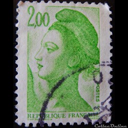 02188 La République, type Liberté - 2F vert-jaune de 1982