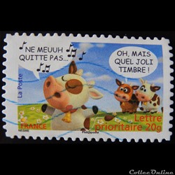 04093 Carnet sourire Timbre n° 5 Ne meuuh quitte pas ... Oh, mais quel joli timbre! 20g