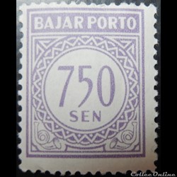 Indonésie T0024 chiffre 750sen de 1963