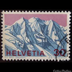 Suisse 00866 Pic Palü, Graubünden 30cts de 1970