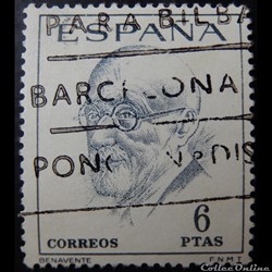 Espagne 01420 Jacinto Benavente 6Ptas de 1966