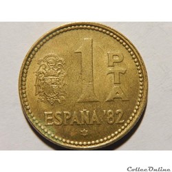 Espagne, 1 peseta de 1980, étoile 1980