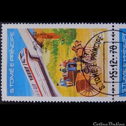 Sao Tomé-et-Principe 00504 train monorail et diligence 15 Db de 1978