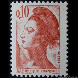 02179 La République, type Liberté - 0F10 rouge brun de 1982