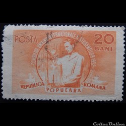 Roumanie 01277 Etudiant dans un laboratoire 20 Bani de 1952