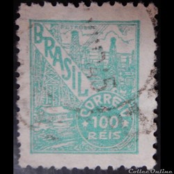 Brésil 00383 industrie du pétrole 100R de 1942
