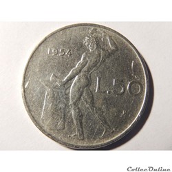 Italie, 50 lires 1954