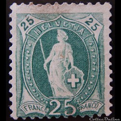 Suisse 00072 Helvetia 25cts de 1882