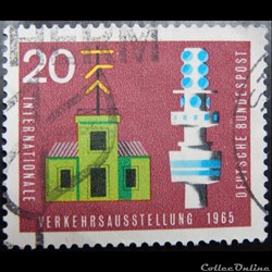 Allemagne RFA 00343 tour de télécommunication 20pf de 1965