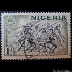 Nigeria 00077 cavaliers Bornu 1d de 1953