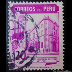 Pérou 00360 banque industrielle du Pérou 20c de 1938