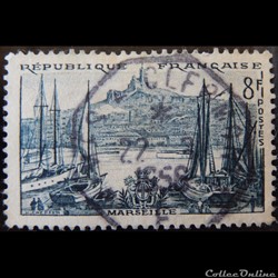 01037 Marseille Le vieux port et ND de la Garde 8F de 1955