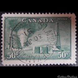 Canada 00242 puits de pétrole en Alberta 50c de 1950