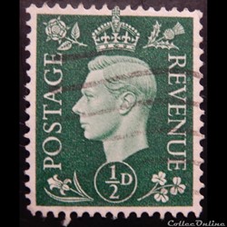Royaume-Uni 00209 roi Georges VI 1/2d de 1937