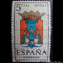 Espagne 01327 armoiries de Séville 5Ptas de 1965