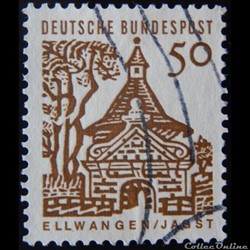 Allemagne RFA 00326 porte du château d'Ellwangen, Jagst 50pf de 1964