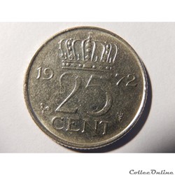 Pays-Bas, 25 cent de 1972