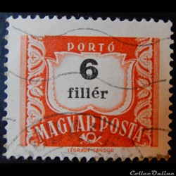 Hongrie T0217A chiffre 6f de 1958