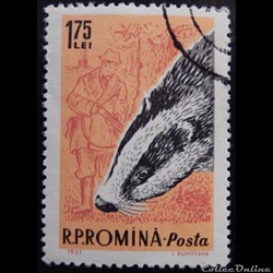 Roumanie 01789 Lapin 1.75 Lei de 1961