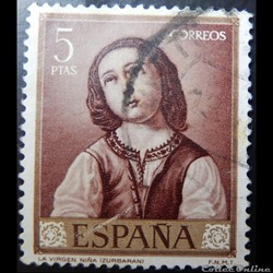 Espagne 01091 peinture de Francisco de Zurbaran 5Ptas de 1962