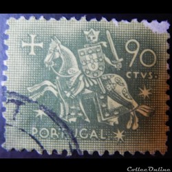 Portugal 00778 chevalier à cheval 90c de 1953