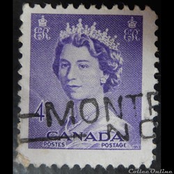 Canada 00263 reine Elisabeth II 4c de 1953
