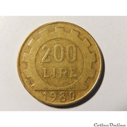 Italie, 200 lires 1980