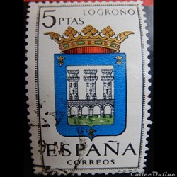 Espagne 01214B armoiries de Logrono 5Ptas de 1964
