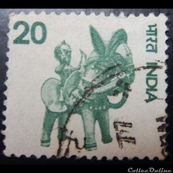 Inde 00445 cheval et cavalier 20P de 1975