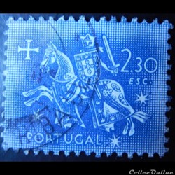 Portugal 00783 chevalier à cheval 2.30$ de 1953