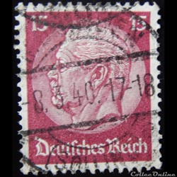 Allemagne Reich 00491 président Paul Von Hindenburg 15pf de 1934