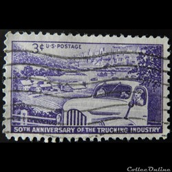 Etats Unis 00576 camion, ferme et ville 3c de 1953