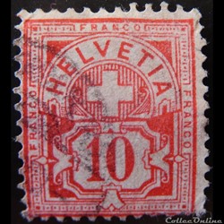 Suisse 00060 Croix 10cts de 1882
