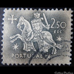 Portugal 00784 chevalier à cheval 2.50$ de 1953