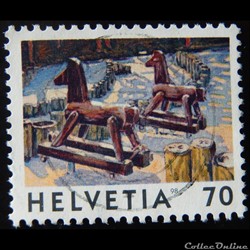 Suisse 01571 2 chevaux de Jean-Frédéric Schnyder 70cts de 1998
