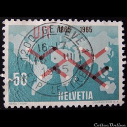 Suisse 00746 mappemonde avec symbole de connexion 50cts de 1965