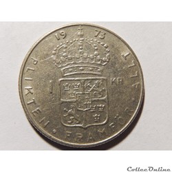 Suède, 1 krona de 1973