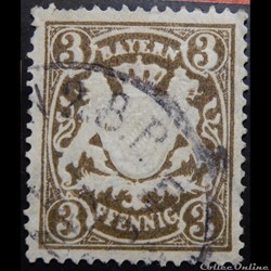 Allemagne Bavière 00060 armoirie 3pf de 1890