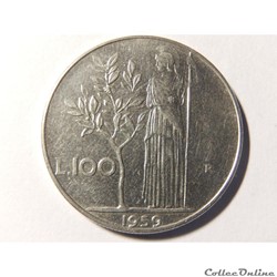 Italie, 100 lires 1959