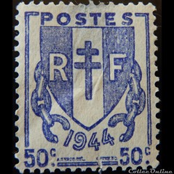 00673 Chaîne brisée 50c violet-foncé de 1945