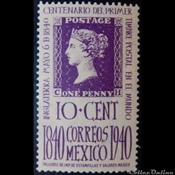 Mexique 00544 centenaire du "Penny Black" 10c de 1940