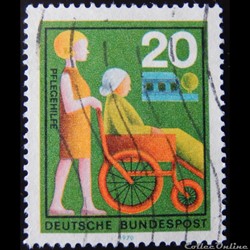 Allemagne RFA 00491 aide aux personnes handicapées 20pf de 1970