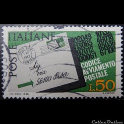 Italie 00980 Code postal 50 lires de 1968