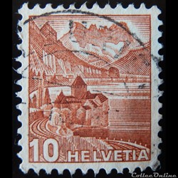 Suisse 00387 Château Chillon et dents du midi 10cts de 1942